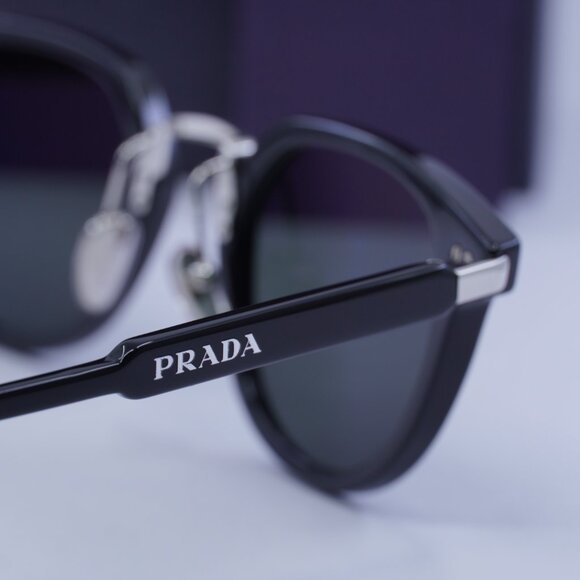 Prada PR17YS 1AB03R Cat Eye Sunglasses – Black/Green Polarized - Picture 9 of 10